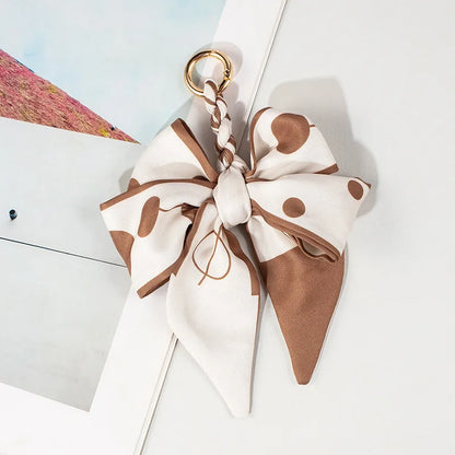 Hand-Woven Silk Bow Keychain