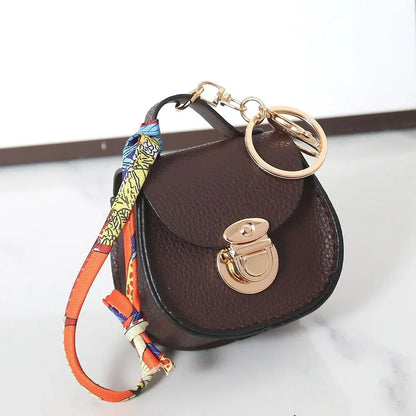 Mini Leather Coin Purse Keychain