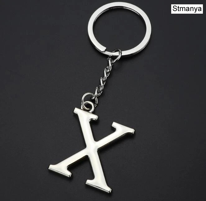 Silver Initial Letter Keychain