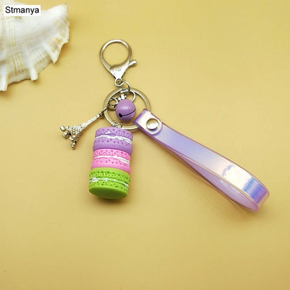 French Macaron Charm Keychain