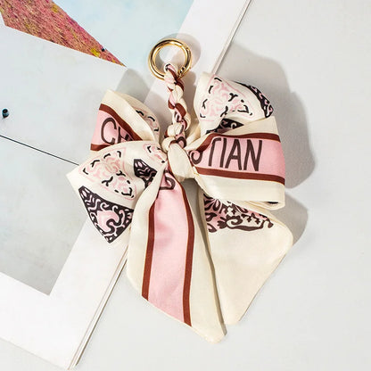 Hand-Woven Silk Bow Keychain