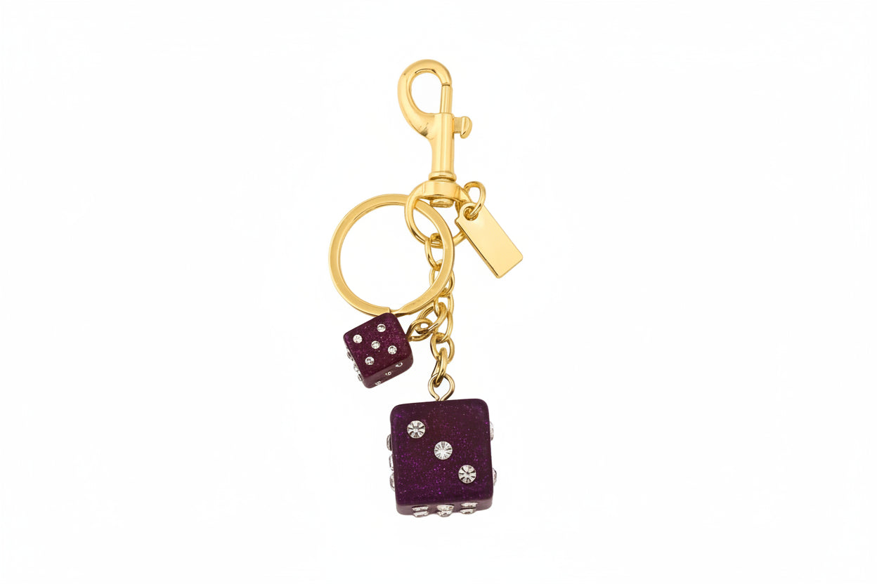 Y2K Lucky Dice Crystal Keychain