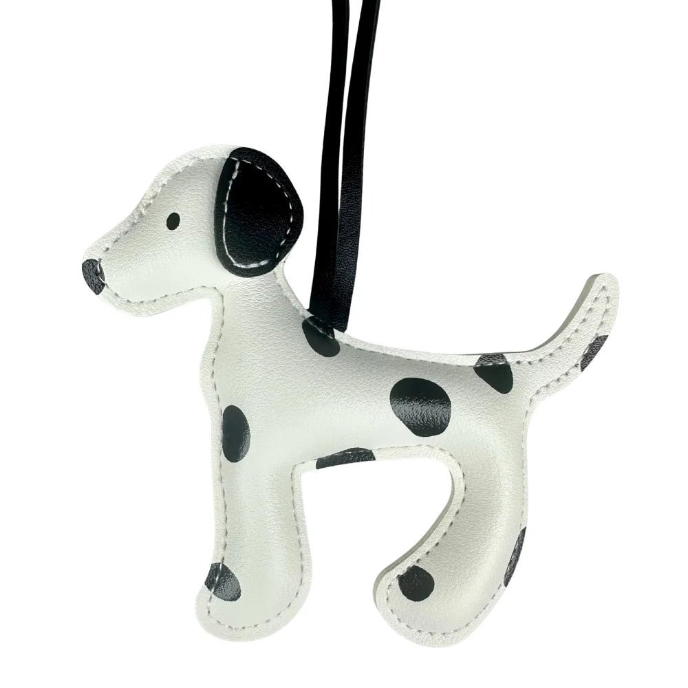 Spotted Dalmatian Leather Keychain