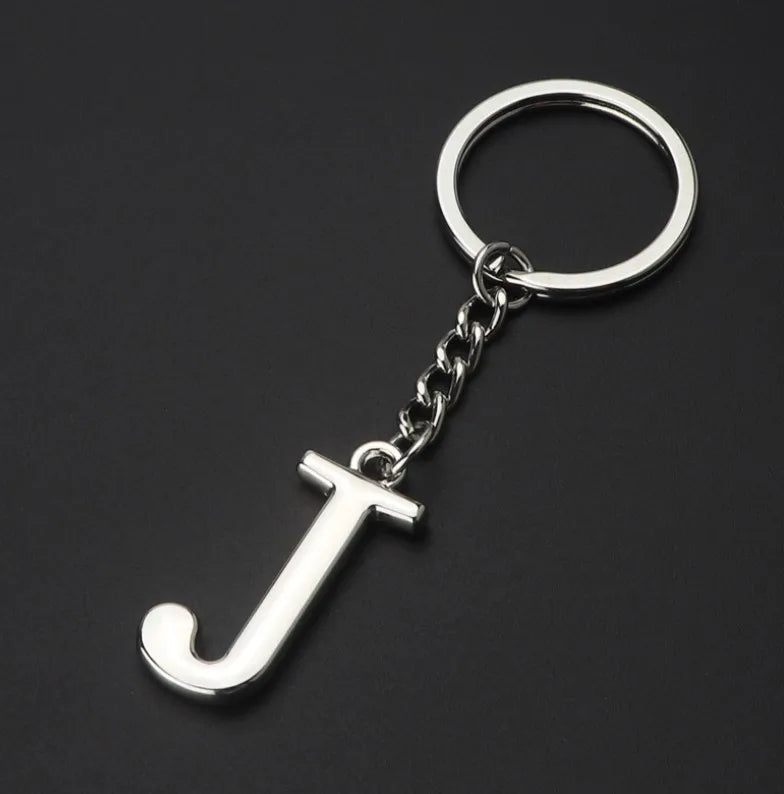 Silver Initial Letter Keychain