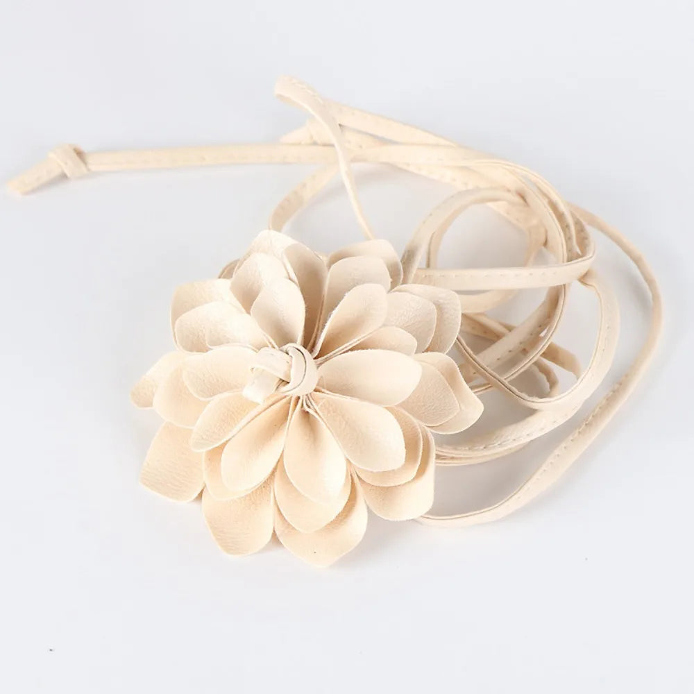 Floral Leather Waist Belt