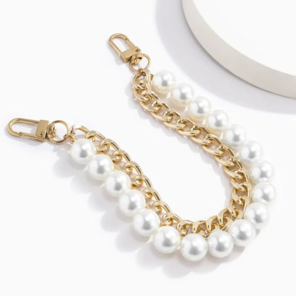 Pearl & Metal Chain Bag Strap (24cm)