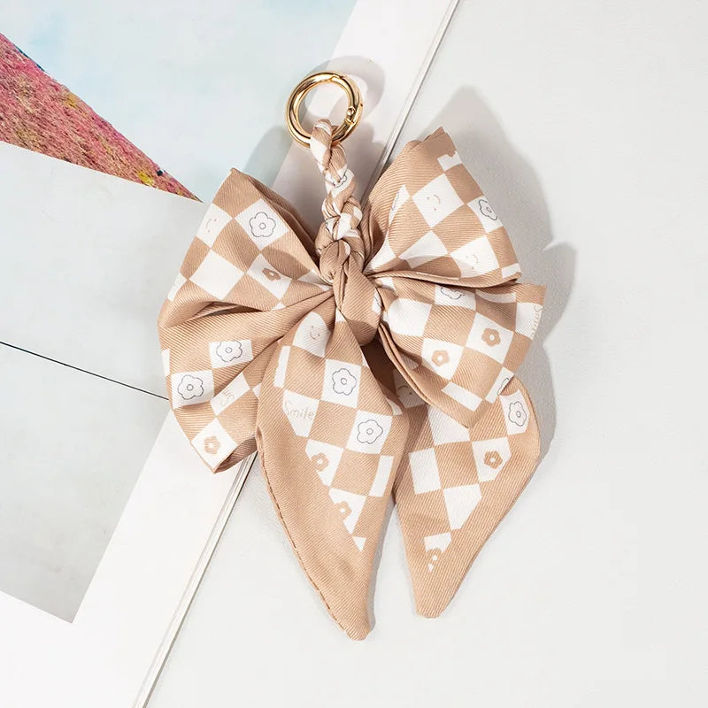 Hand-Woven Silk Bow Keychain