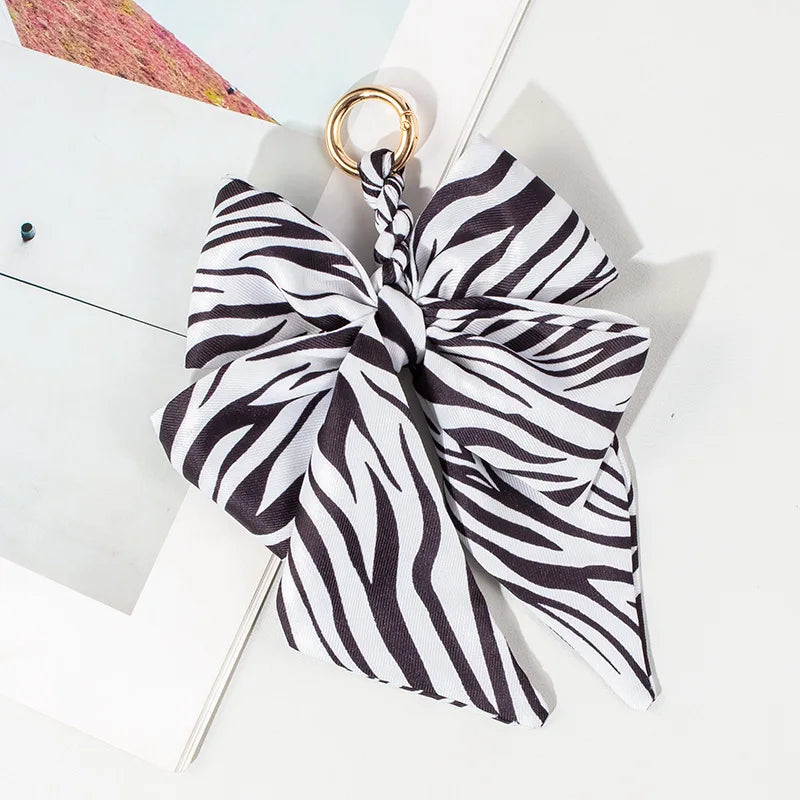 Hand-Woven Silk Bow Keychain