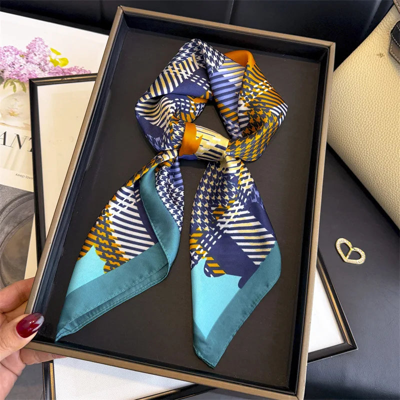 Houndstooth & Stripe Square Scarf