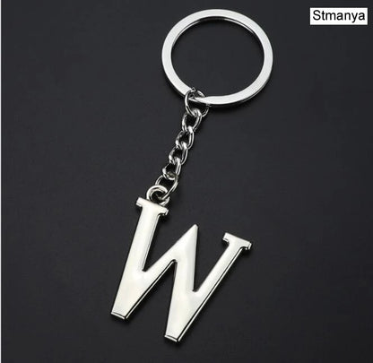 Silver Initial Letter Keychain