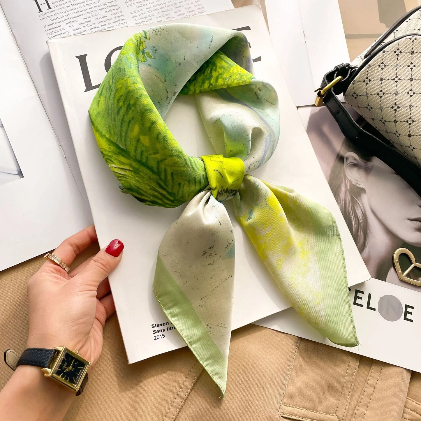 Floral Silk Square Scarf