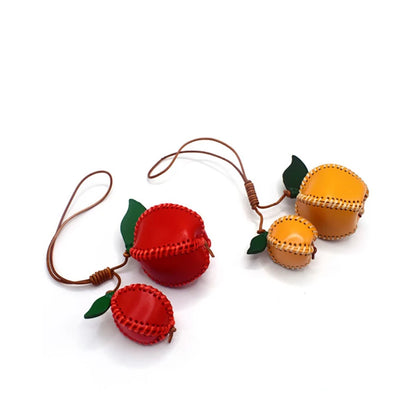 Leather Hand-sewn Fruit Bag Charm