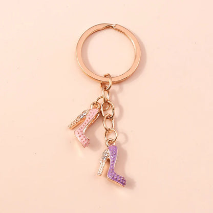 Mini High Heel & Lipstick Charm Keychain