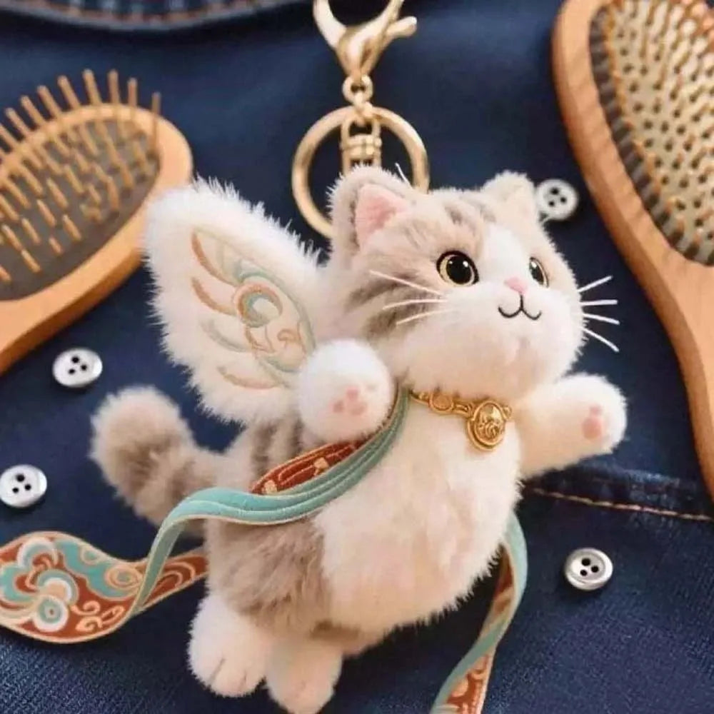 Soft Flying Cat Bag Charm