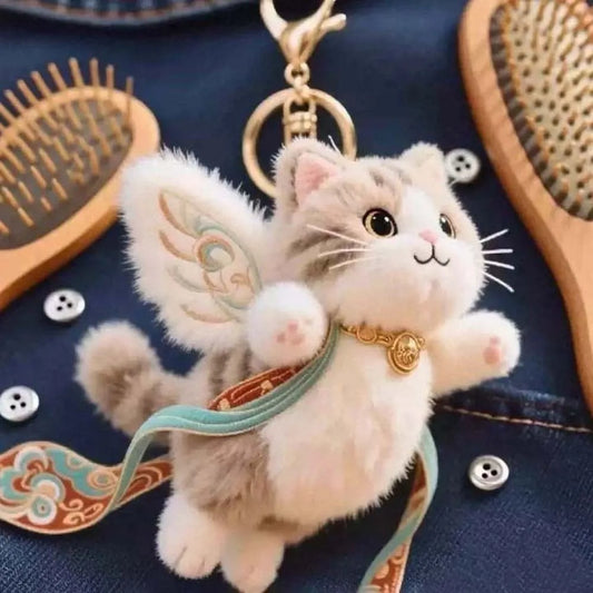 Soft Flying Cat Bag Charm