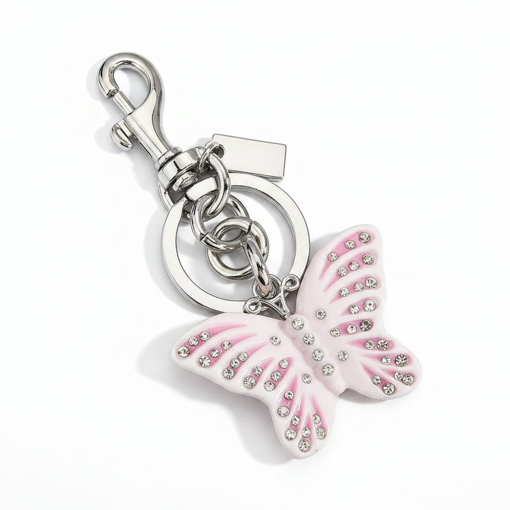 Designer-Inspired Animal Charm Keychain — Butterfly, Dolphin & Squirrel