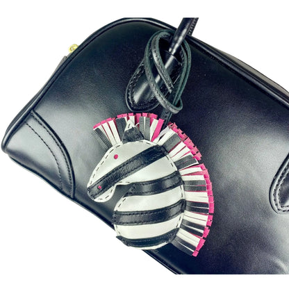 Zebra Head Leather Bag Charm