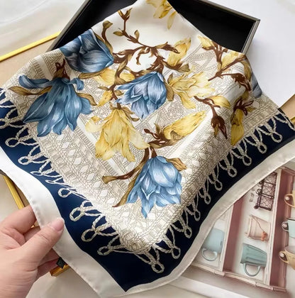 Floral Silk Square Scarf
