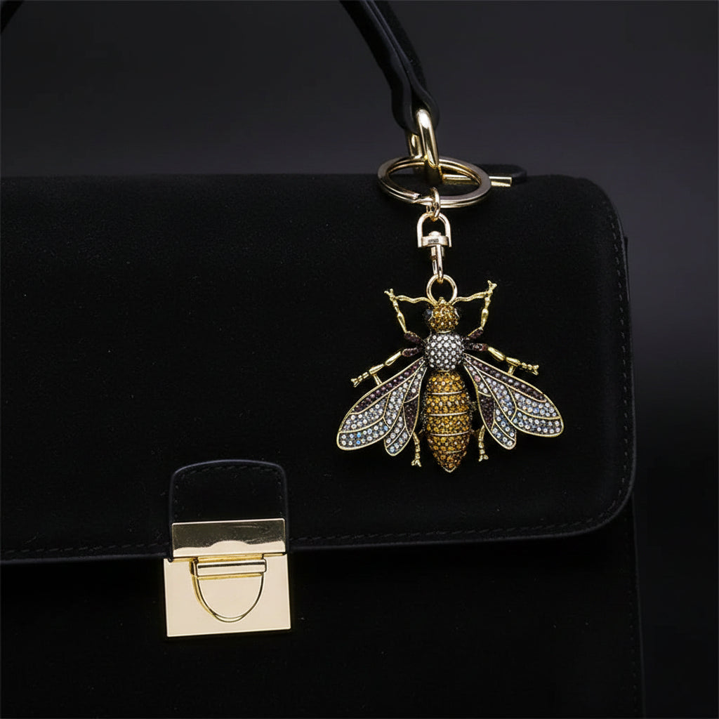 Rhinestone Bee Wing Keychain