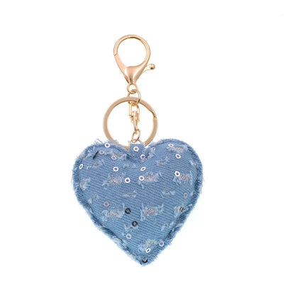 Denim Heart Keychain