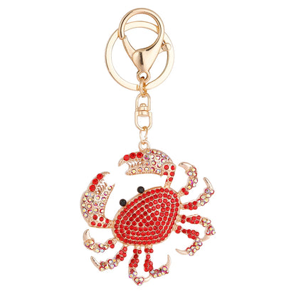 Sparkling Crystal Crab Keychain