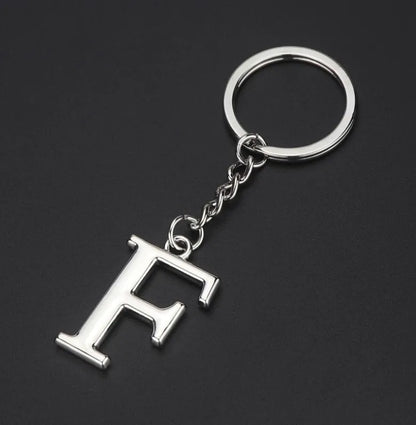 Silver Initial Letter Keychain