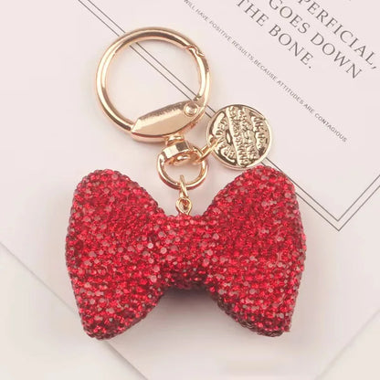 Rhinestone Bow Charm Keychain