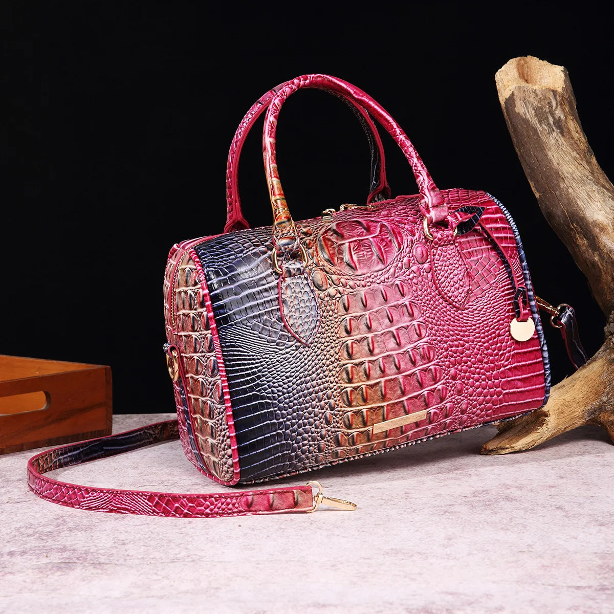 Crocodile Top-Handle Tote Bag