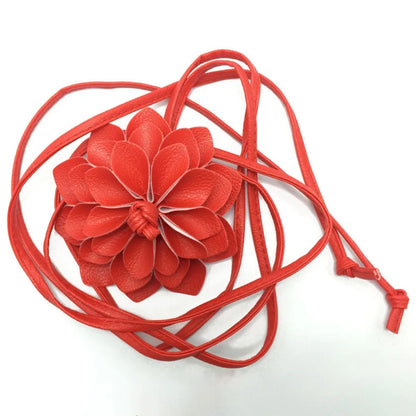 Floral Leather Waist Belt