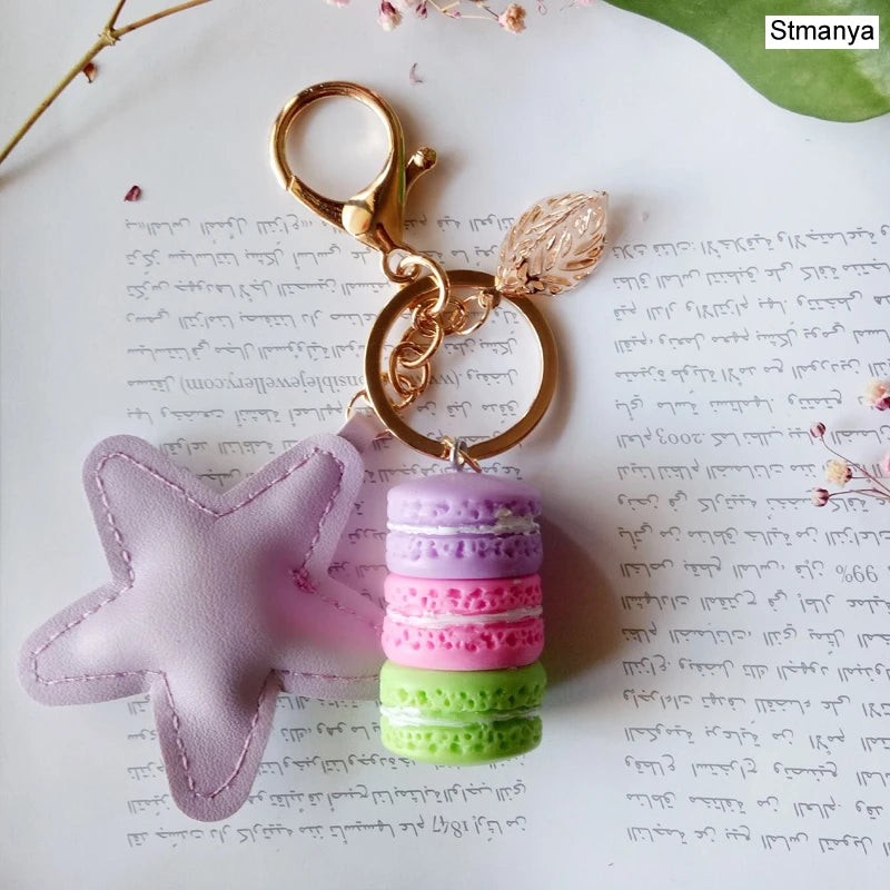 French Macaron Charm Keychain