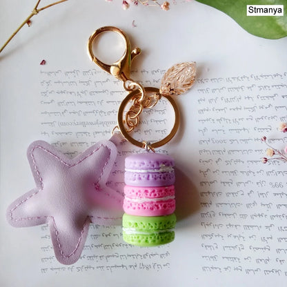 French Macaron Charm Keychain