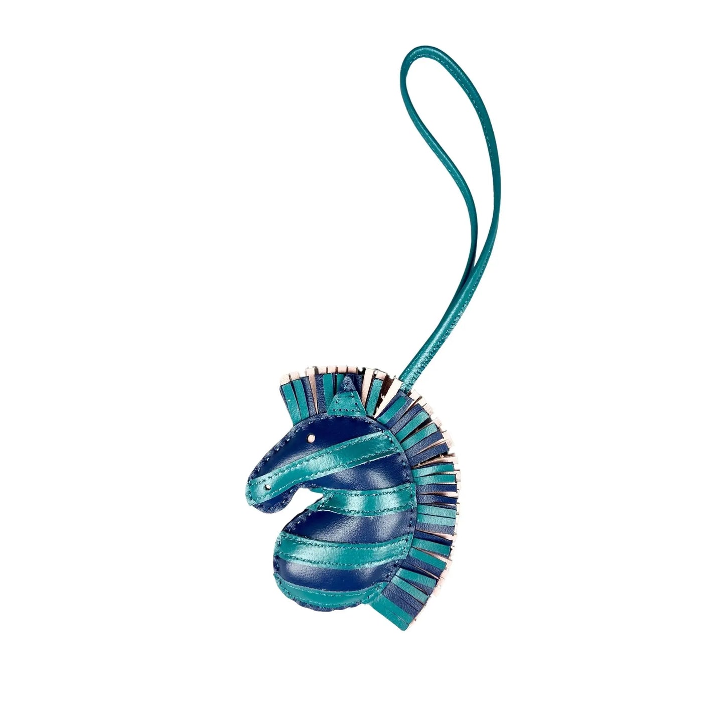 Zebra Head Leather Bag Charm