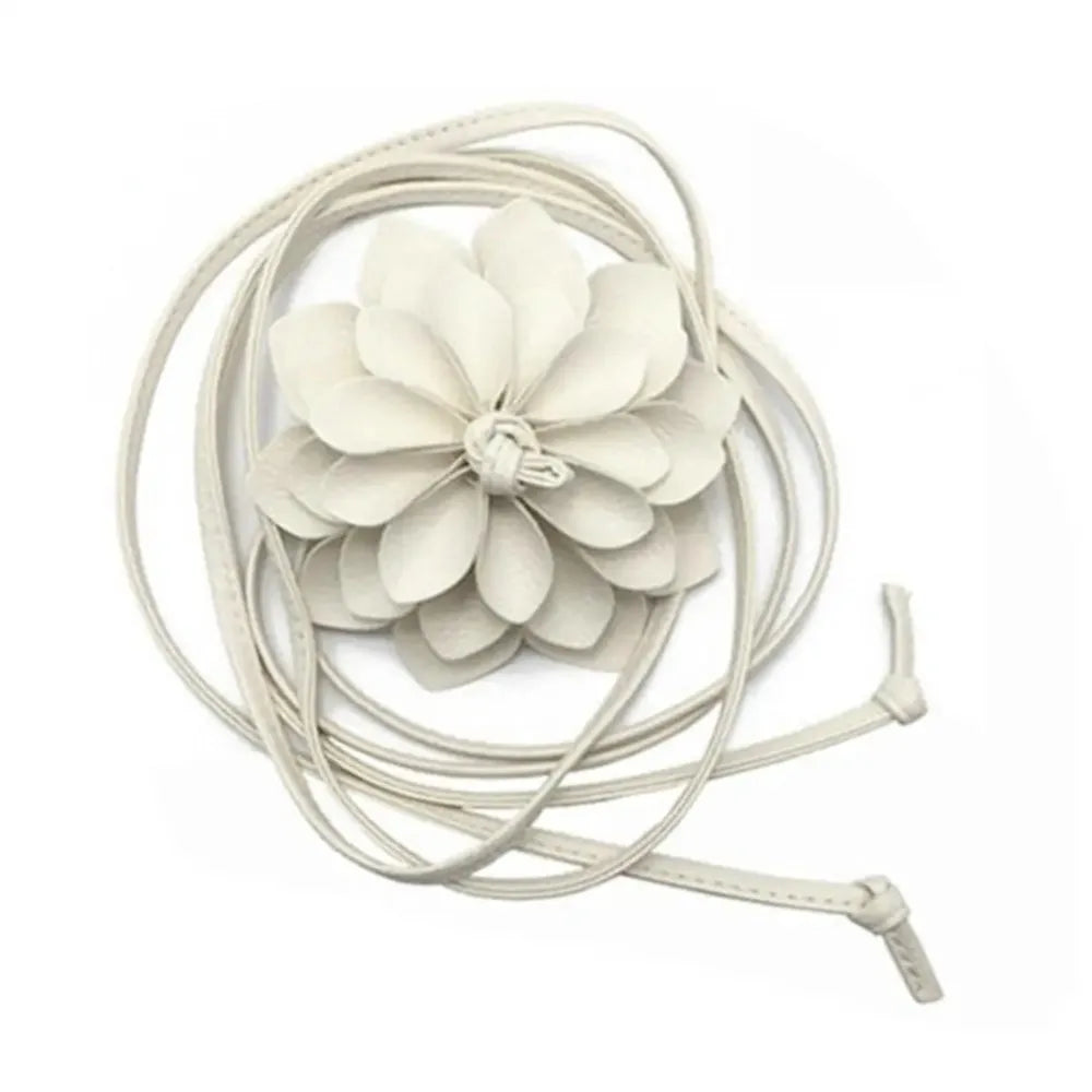 Floral Leather Waist Belt