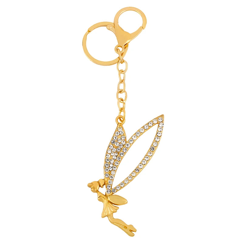 Rhinestone Fairy Angel Wings Keychains