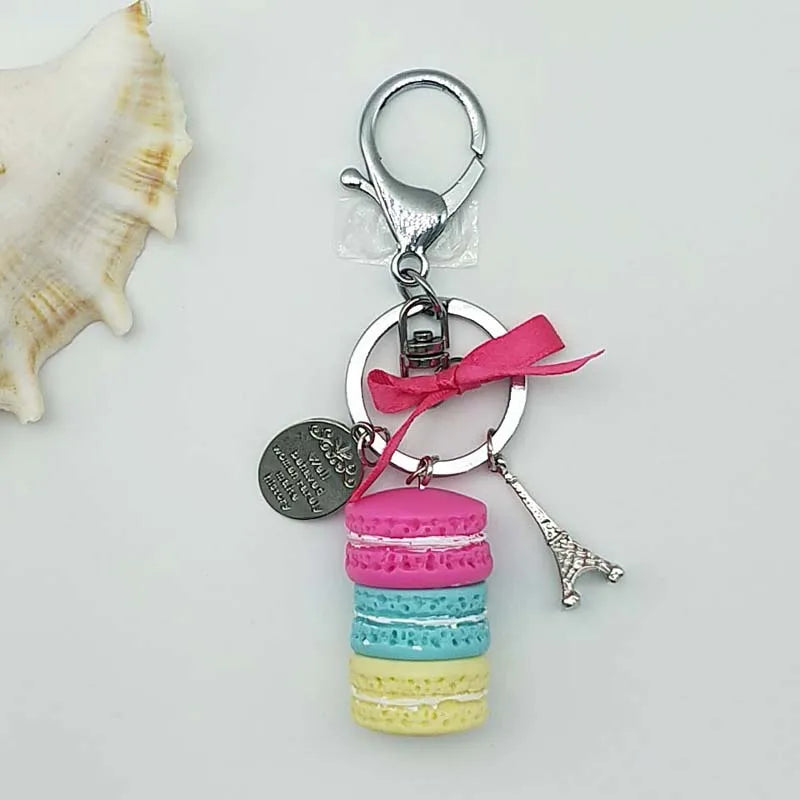 French Macaron Charm Keychain