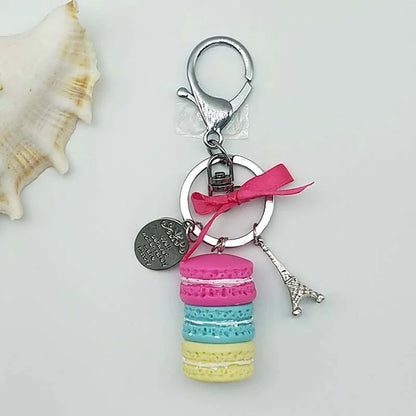 French Macaron Charm Keychain