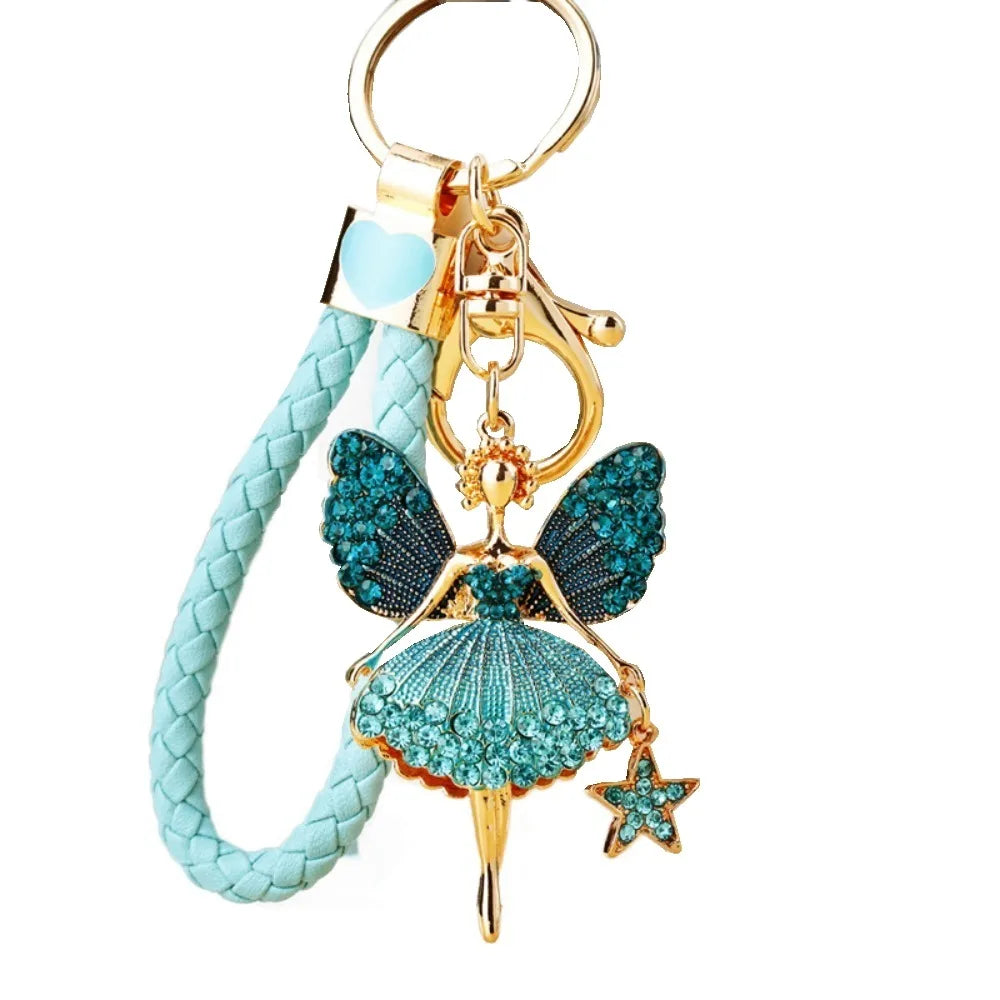 Ballet Rhinestone Purse Key Chain