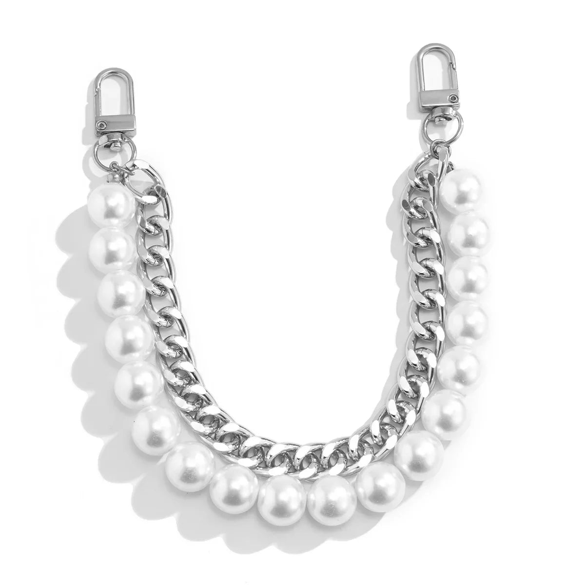 Pearl & Metal Chain Bag Strap (24cm)