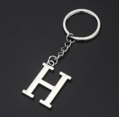 Silver Initial Letter Keychain