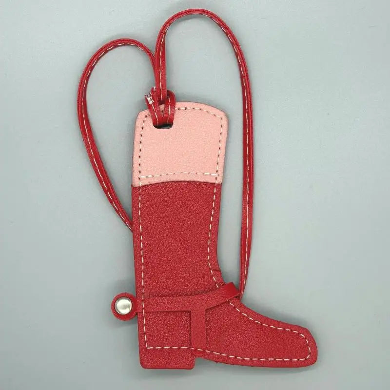 Color-Block Leather Boot Bag Charm