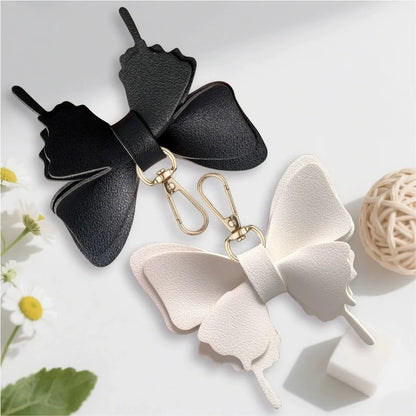 Layered Leather Butterfly Keychain