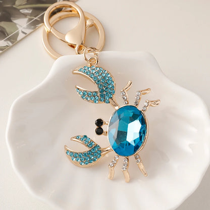 Large Sparkling Crystal Crab Keychain