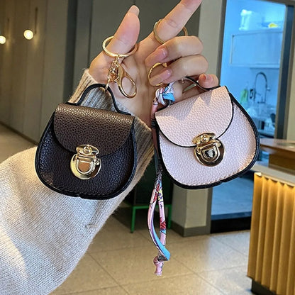 Mini Leather Coin Purse Keychain