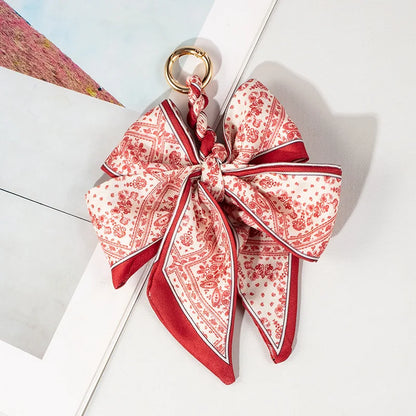 Hand-Woven Silk Bow Keychain