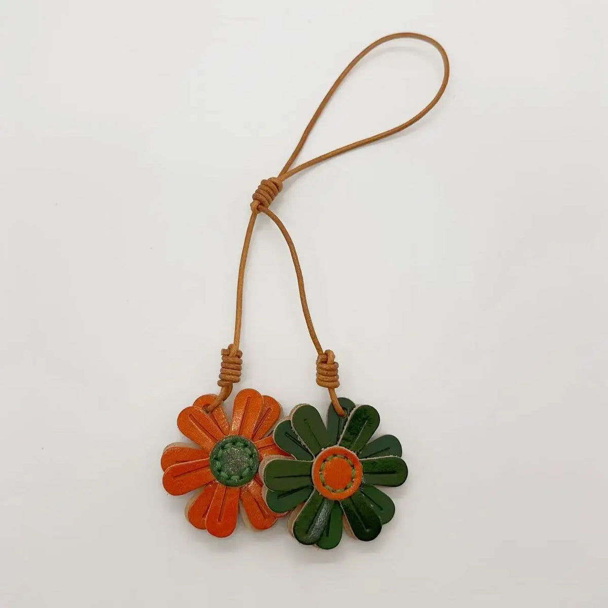 Handmade Leather Daisy Bag Charm