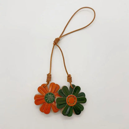 Handmade Leather Daisy Bag Charm