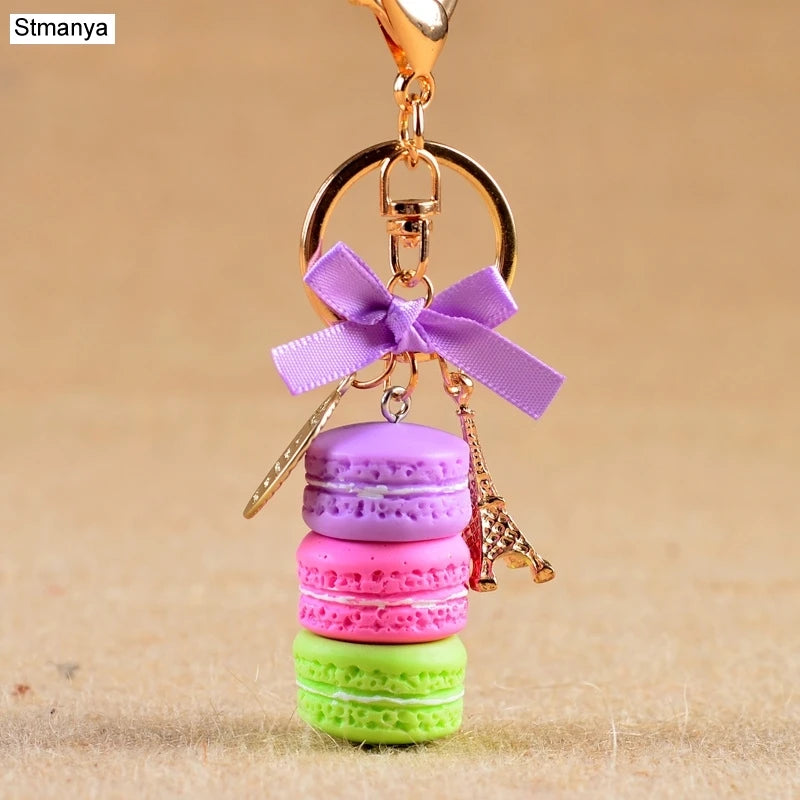 French Macaron Charm Keychain