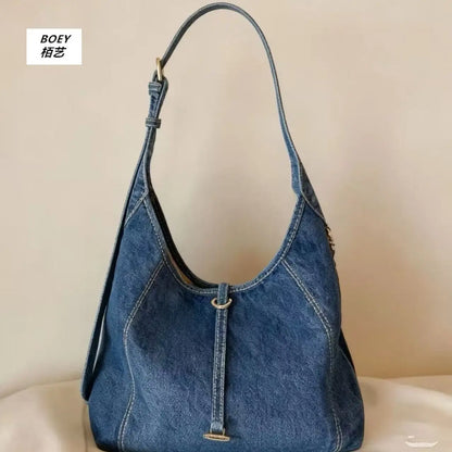 Casual Denim Crossbody Bag Large Capacity