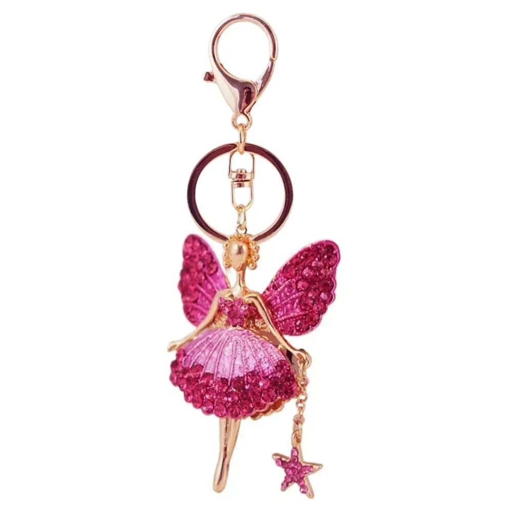 Ballet Rhinestone Purse Key Chain