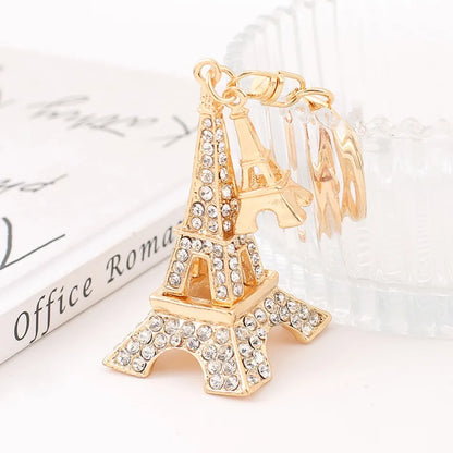 Rhinestone Tower Car Keychain